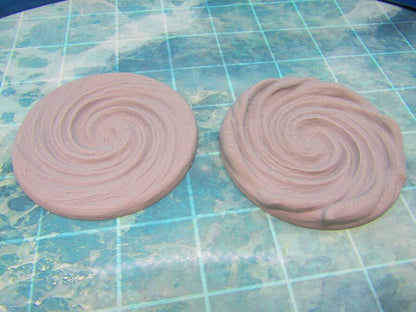 Pair of Whirlpools Water Sea Ocean Scatter Terrain Scenery 3D Printed Model