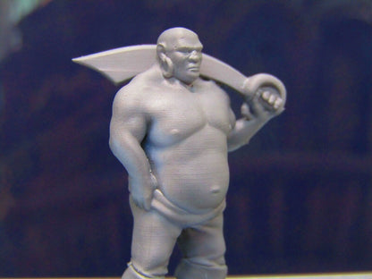 Fat Human Pirate Crewman w/ Cutlass Mini Miniature Figure 3D Printed Model