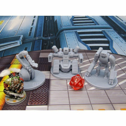 Lot of 3 War Droids Battle Robots Mini Miniature 3D Printed Figure Model
