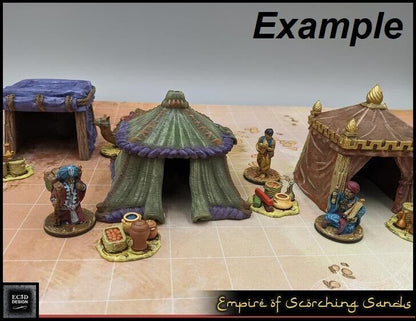 6 Piece Market Tent Set Scatter Terrain Tabletop Scenery Dungeons & Dragons