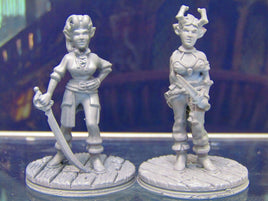 Demon Touched Female Pirate Pair Mini Miniature Figure 3D Printed Model 28/32mm