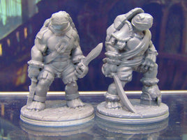 Tortle Pirate Pair Mini Miniature Figure 3D Printed Model 28/32mm Scale Fantasy