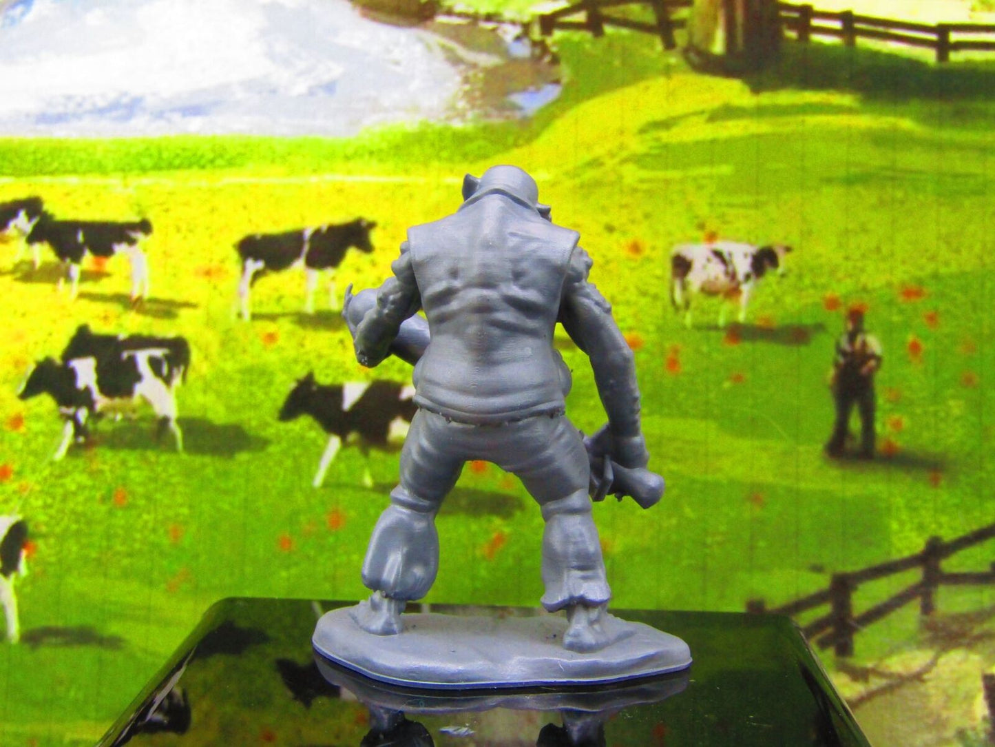 Gangster Troll Smoking Pipe W/ Bat Monster Encounter Mini Miniature Model