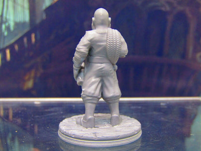 Bearded Human Pirate Crewman w/ Liquor Bottle Miniature Figure 3D Printed Model