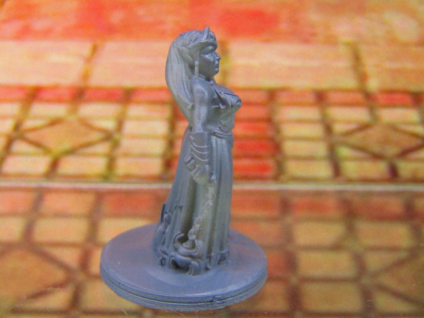 Dark Elf Cleric Female w/ Flail & Spell Mini Miniature Figure 3D Printed Model
