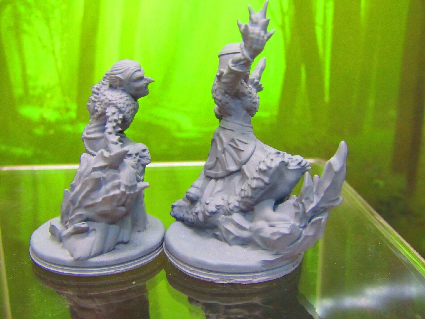Pair of Witches Good Witch and Bad Witch Set Mini Miniature 3D Printed Model