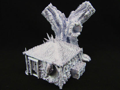 Tree Hut House Scatter Terrain Scenery 3D Printed Mini Miniature Model 28/32mm