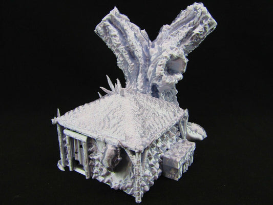 Tree Hut House Scatter Terrain Scenery 3D Printed Mini Miniature Model 28/32mm