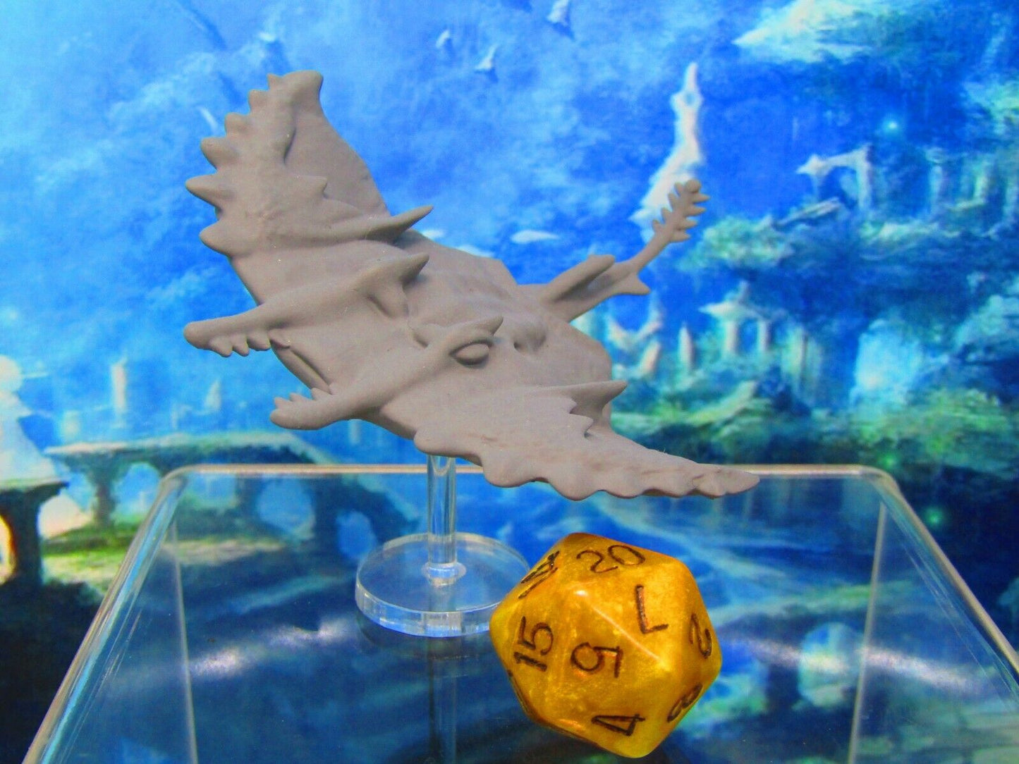 Large Underwater Stingray / Manta Ray With Rod & Stand Mini Miniature 3D Printed