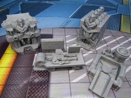 4 Pc Droid Workshop Manufacturing Factory Scatter Terrain Scenery 3D Printed