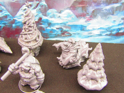 16pc Christmas Monster Encounter Mini Miniature Figures Scatter Terrain Scenery
