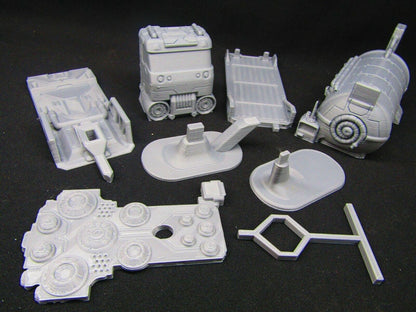 Flatbed Hover Truck & Tanker Space Vehicle Car Scenery Scatter Terrain 3D Print