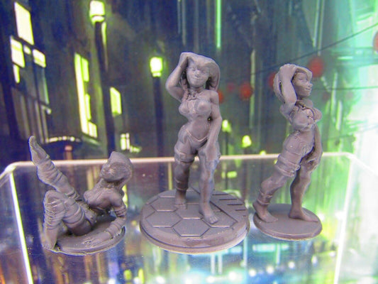 Alien Night Club Dancer Stripper w/ Holograms Mini Miniature Figure 3D Printed