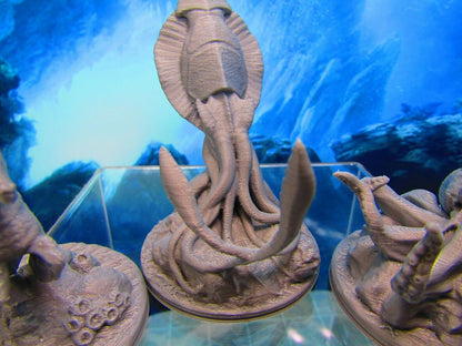 3pc Sea Creature Monster Set Mini Miniature 3D Printed Figure Model 28/32mm