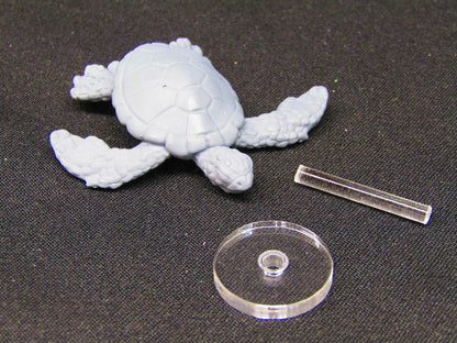 Large Underwater Sea Turtle With Rod & Flight Stand Mini Miniature 3D Printed