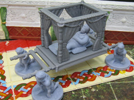 Sultan w/ Slaves and Palanquin Mini Miniature Figure Scenery Terrain 3D Printed