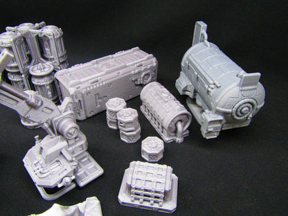 41pc Shipping Docks Cargo Set W/ Vehicles & Crane Scenery Scatter Terrain Rpg