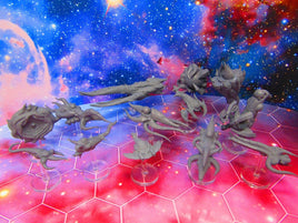 13pc Oq'Uiar "The Many" Bioship Fleet Space War Gaming Set