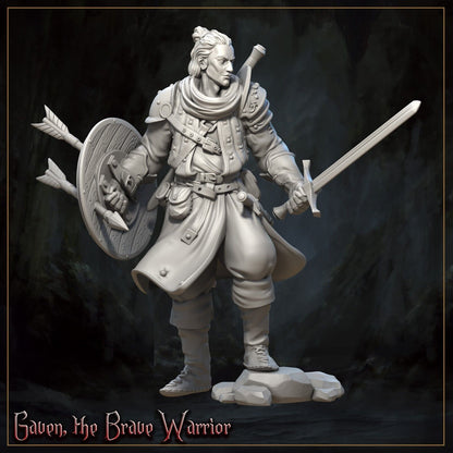Gaven Warrior Fighter Mini Miniature Model Figure RPG Tabletop Gaming D&D