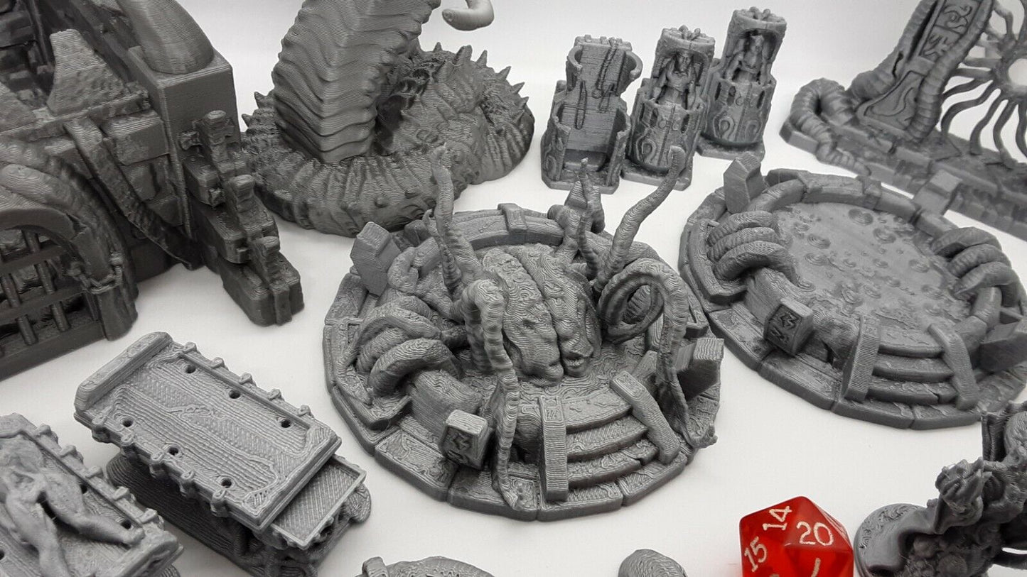 26 Piece Den of Alien Evil Mindflayer Encounter Scatter Terrain Set Scenery D&D