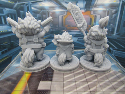 Furry Alien Fuzzies Trio Mini Miniature Scatter Terrain Scenery 3D Printed Model