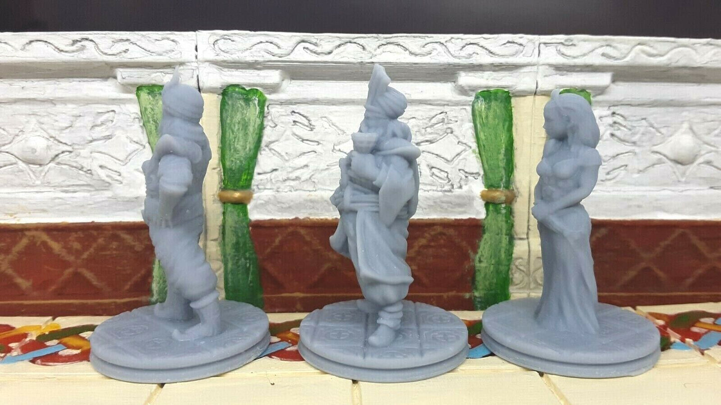 Arabian King, Prince, & Princess Mini Miniature Figure 28-32MM Resin 3D Printed