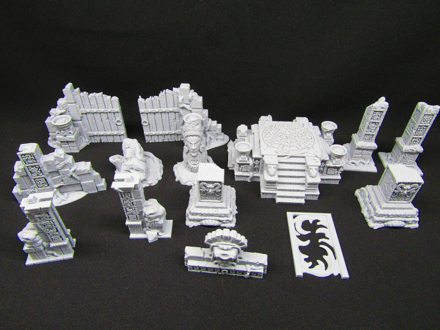 14pc Ancient Jungle Temple Ruins Scatter Terrain Scenery 3D Printed Model