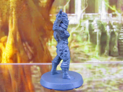 Half Orc Female Barbarian Player Character Mini Miniatures 3D Printed Resin