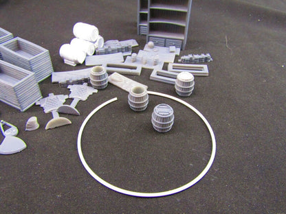 Item Shop Merchant Weapon Trader Building w/ Items Scatter Terrain Scenery 3D