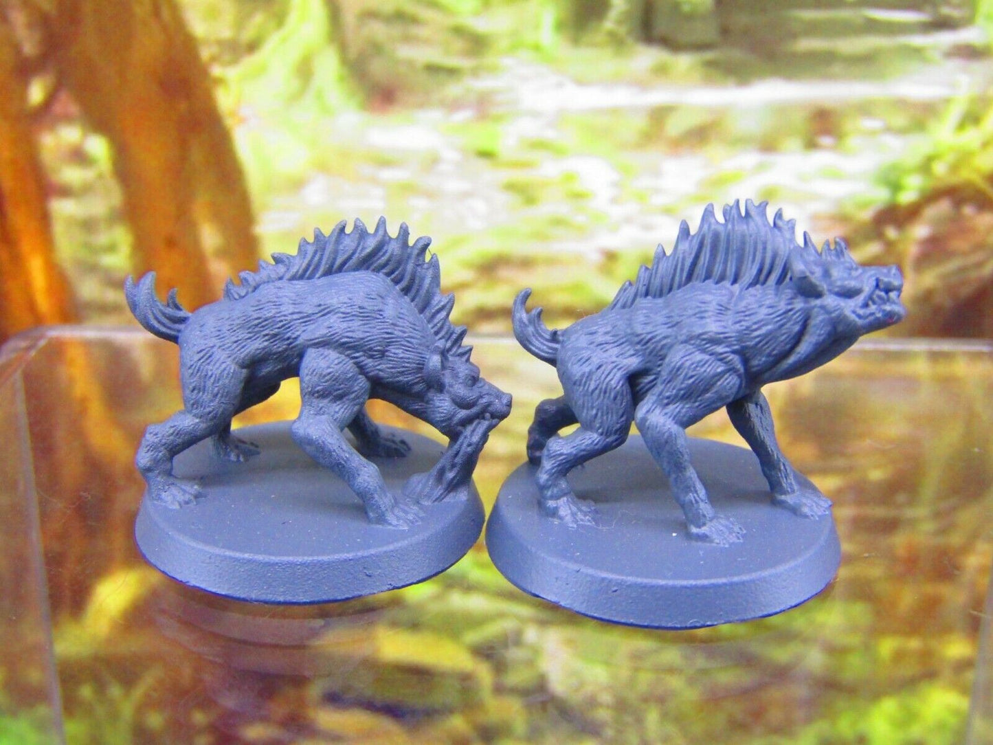 Hyenas Pair Pet Companions Familiars Mini Miniatures 3D Printed Resin Model