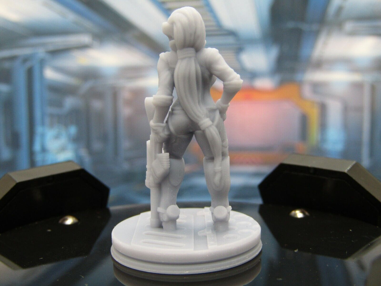 Female Space Hired Assassin Mini Miniature Figure Scenery Terrain 3D Printed