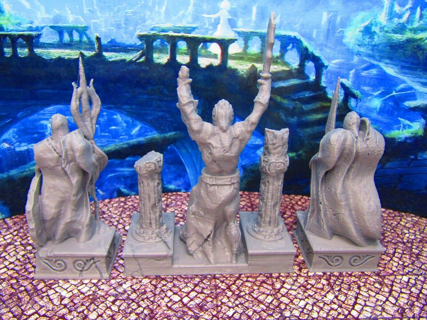 Atlantis Deep Sea Warrior Atlantean Statues Scenery Scatter Terrain Props