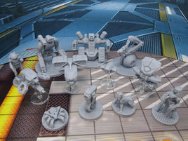 12 pc Sci Fi Mini Set 1 Droids & Robots Miniature Scatter Terrain Scenery