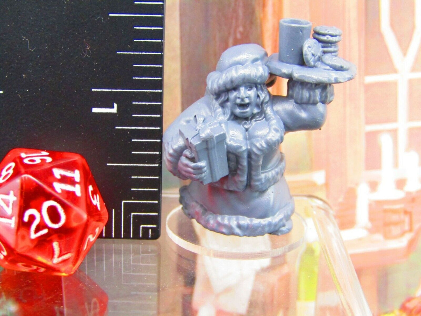 Dwarf Christmas Waitress Mini Miniature Figure 3D Printed Model 28/32mm Scale