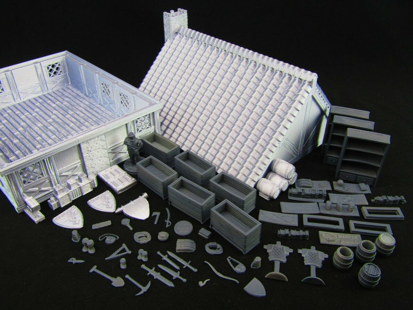 Item Shop Merchant Weapon Trader Building w/ Items Scatter Terrain Scenery 3D