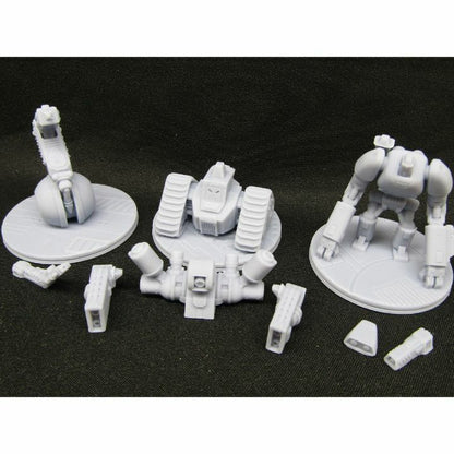 Lot of 3 War Droids Battle Robots Mini Miniature 3D Printed Figure Model