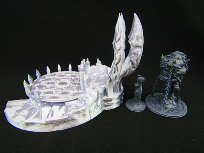 Evil Summoning Circle w Dark Priestess & Chained Ichor Demon Scatter Terrain