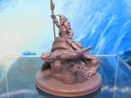 Sea Elf Rider on Turtle Mount Mini Miniature Figure 3D Printed Model 28/32mm
