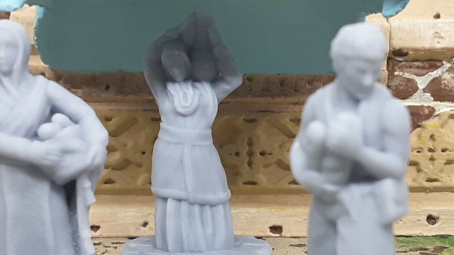 Market Patrons Villages Mini Miniatures Figure D&D Game 28-32MM 3D Printed Resin