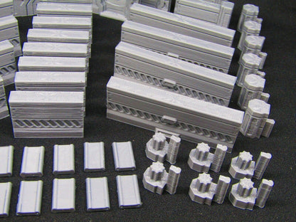60pc DungeonSticks Sci Fi Map Building Wall Tile Set Scenery Terrain 3D Printed