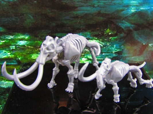 Mammoth Undead Elephant Skeleton Pair Mini Miniature Model Character Figure
