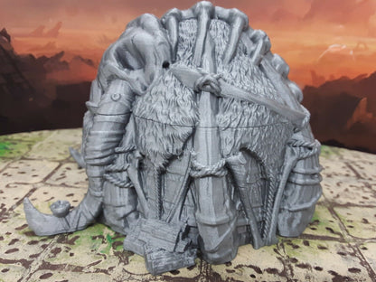 Hunter's Tribal Skull Hut Scenery Terrain Miniature Model Dungeons & Dragons D&D