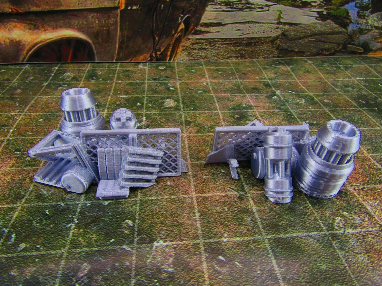 2pc Junk Street Rubble A Scatter Terrain Scenery Wasteland Apocalypse Dystopian