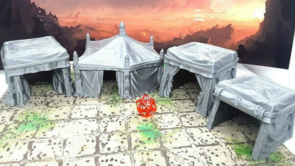 8 Piece Desert Tent Camp Set Scatter Terrain Tabletop Scenery Dungeons & Dragons