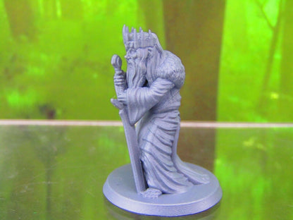 Aged Mad King Mini Miniatures 3D Printed Resin Model Figure 28/32mm Scale RPG