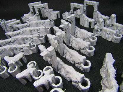 24 Piece Ore Mines DungeonSticks Map Building Wall Tile Set Scenery Terrain