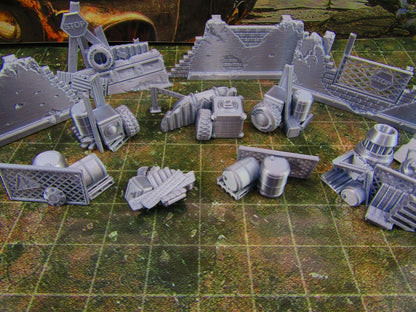 12pc Junk Barricades & Rubble Settlement Set Scatter Terrain Scenery Wasteland