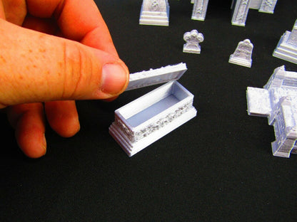 23pc Tombs, Gravestones, & Mausoleums Graveyard Collection Grave Set 3D Print