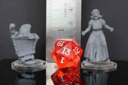 3pc Snow White & Minecart Dwarf Mini Miniature RPG Tabletop Gaming Wargaming D&D