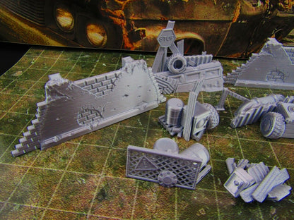 12pc Junk Barricades & Rubble Settlement Set Scatter Terrain Scenery Wasteland